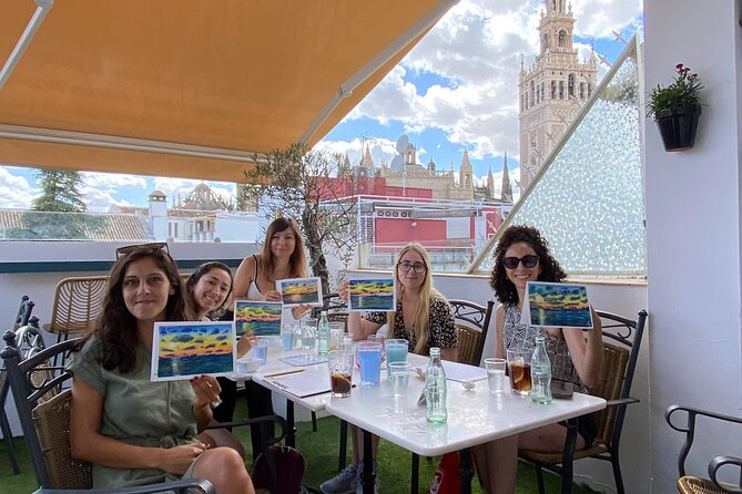 Art and Wine in Sevilla - Step-by-step painting on a flat canvas, with help that actually reaches you