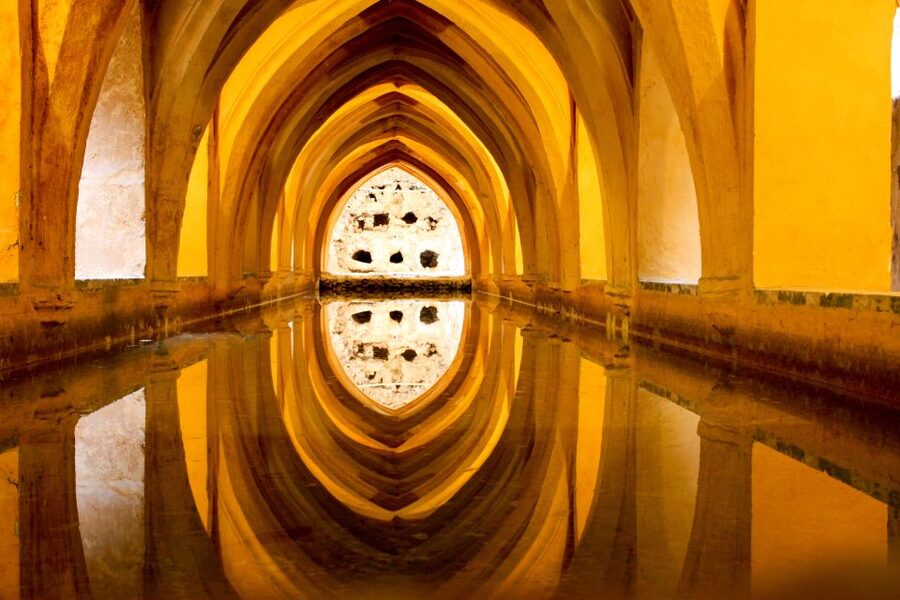 Seville: Alcazar Skip-the-Line Guided Tour with Tickets - Patio del León: Sound, Water, Flowers, and That Mudéjar Plaster Feeling