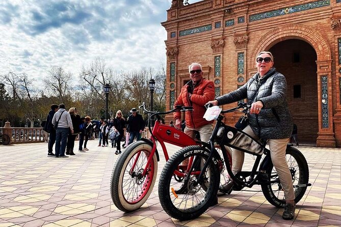 Seville ElectricBike Tour 2h | Explore Like a Local | Small Group - Plaza de España with tickets included, plus the tree-shade advantage