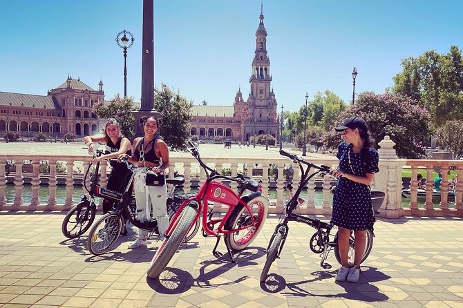 Seville ElectricBike Tour 2h | Explore Like a Local | Small Group - Seville Cathedral area, the Tower of Gold, and the Alcázar zone from the bike