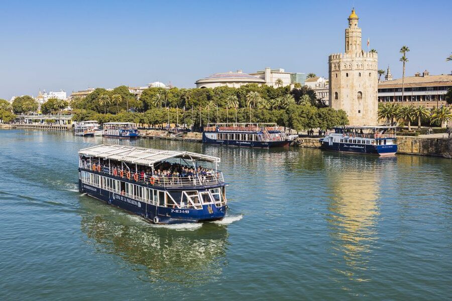 Seville: Panoramic Cruise, Hop-On-Hop-Off Bus & Walking Tour - Hop-on hop-off bus lines, 14 stops, and audio that keeps you moving