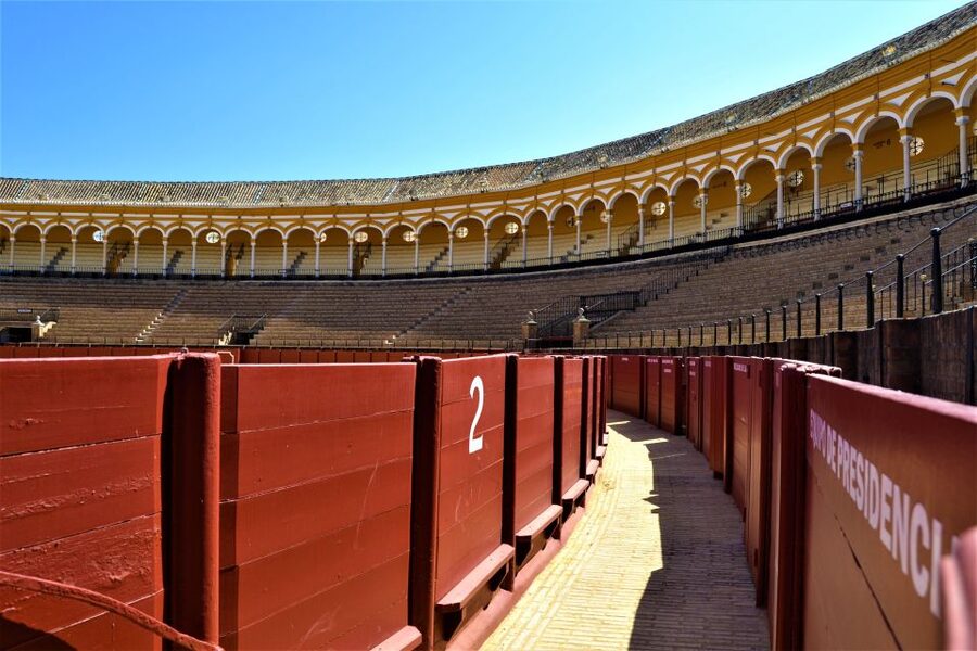 Seville: Plaza de Toros and Barrio Santa Cruz Tour - Inside the bullring cathedral: horse yard, chapel, and the ring